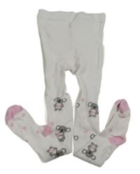 Bílé punčoháče s koalami 