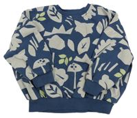 Tmavomodro-šedá vzorovaná oversize mikina George