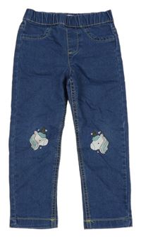 Modré džegíny s jednorožci Sinsay