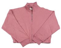 Růžová propínací crop mikina Reserved