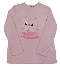 Světlerůžové fleecové pyžamové triko s Angelou Disney