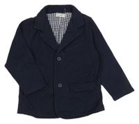 Tmavomodré teplákové podšité sako 