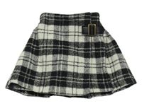 Černo-bílá kostkovaná vlněná sukně Next