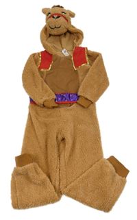 Kostým - Hnědá chlupatá kombinéza s kapucí - velbloud