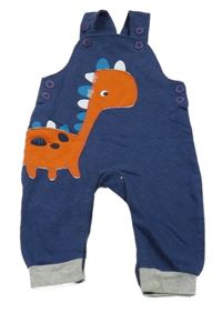 Tmavomodré laclové tepláky s dinem Topomini