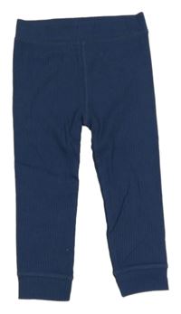 Tmavomodré žebrované lehké tepláky Tu