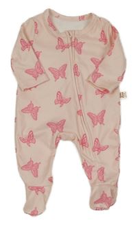 Světlerůžový overal s motýly 