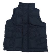 Tmavomodrá šusťáková zateplená vesta GAP