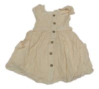 Bílo-oranžové pruhované šaty s knoflíky 