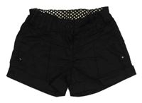 Černé cargo plátěné kraťasy Next