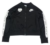 Černá sportovní propínací crop mikina s potiskem Nike