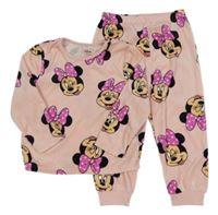 Světlerůžové plyšové pyžamo s Minnie Disney
