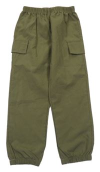 Khaki lehké kalhoty s kapsami Shein