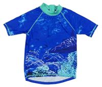 Tmavomodro-zelené UV tričko se žralokem George 