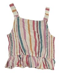 Barevný pruhovaný halenkový crop top Tu