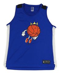 Safírový basketbalový dres s míčem Decathlon 