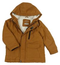 Béžová šusťáková zimní bunda s kapucí Primark