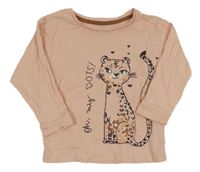 Světlerůžové triko s jaguárem Little Kids 