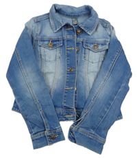 Modrá riflová crop bunda Zara