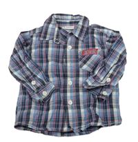 Tmavomodro-modro-bílá kostkovaná košile Berti