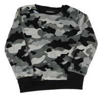 Šedo-černá army chlupatá mikina F&F