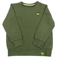 Khaki prošívaná mikina s nášivkou F&F