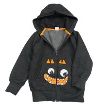 Šedá propínací mikina s příšerkou a kapucí Kiki&Koko