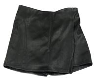 Černé koženkové sukňové kraťasy Only 