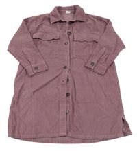 Fialovorůžové manšestrové propínací šaty Next