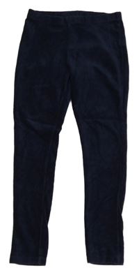 Tmavomodré sametové žebrované legíny F&F