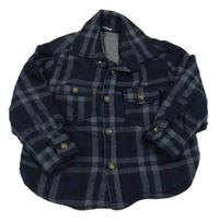 Tmavomodro-šedá kostkovaná flanelová košile George 