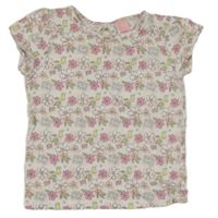 Bílé květované tričko C&A