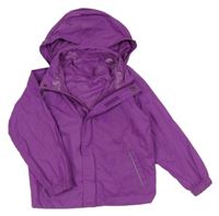 Fialová šusťáková jarní bunda s ukrývací kapucí Mountain Warehouse