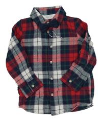 Nové - 2set - Barevná kostkovaná košile + tmavomodrý motýlek Primark