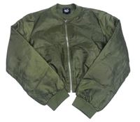 Khaki šusťákový zateplený crop bomber New Look