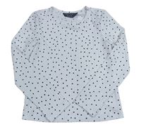 Bílo-černé puntíkaté žebrované crop triko PRIMARK