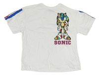 Bílé tričko se Sonicem a pruhy 
