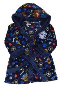 Tmavomodrý plyšový župan s PAW PATROL a kapucí PRIMARK