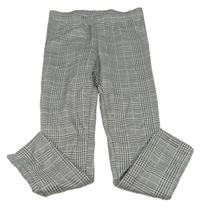 Světlešedo-černé kostkované vzorované zateplené legínové kalhoty Y.F.K.