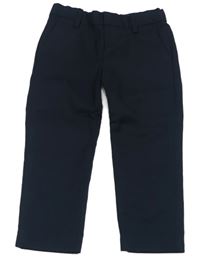 Tmavomodré slavnostní vlněné kalhoty H&M