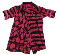 Černo-malinová vzorovaná pruhovaná košile