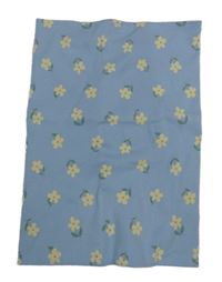 Modrý žebrovaný nákrčník s kytičkami C&A