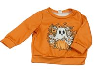 Oranžová teplá mikina s duchem a dýní 