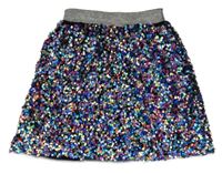 Černá sametová flitrová sukně se stříbrným pasem George