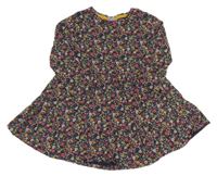 Tmavomodré šaty s kytičkami Matalan