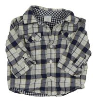 Bílo-tmavomodrá kostkovaná košile GYMBOREE.