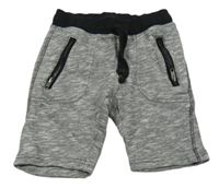 Šedo-černé melírované teplákové kraťasy H&M