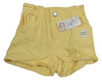 Nové - žluté paper bag riflové kraťasy little kids