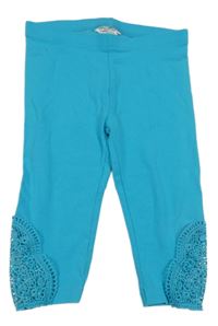Tyrkysové capri legíny s krajkou C&A