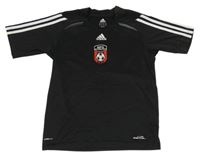 Černo-bílý funkční fotbalový dres se znakem Adidas